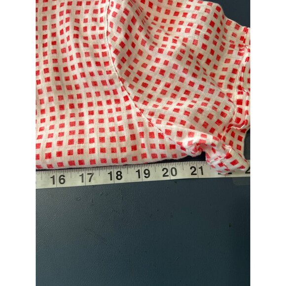 C&C California Red & White Checkered Linen Button-Up Shirt M Coastal Beach - Picture 5 of 11